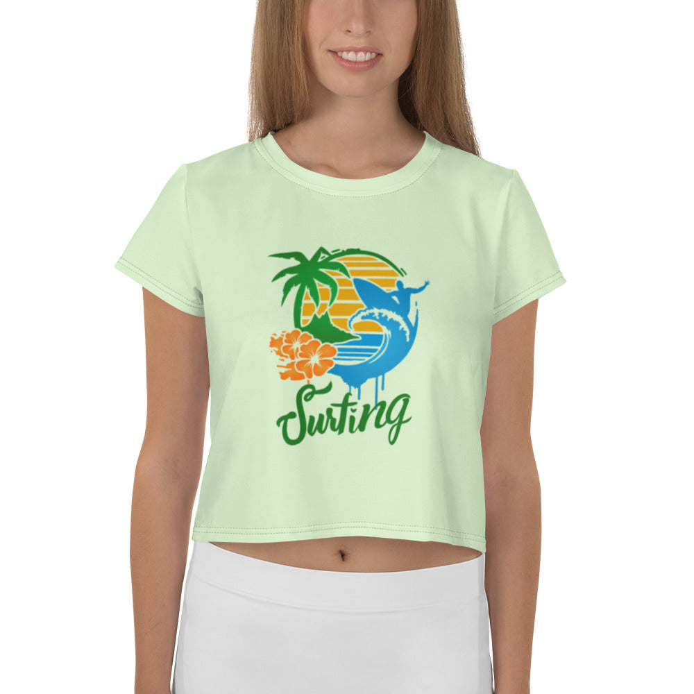 SURFING - All-Over Print Crop Tee