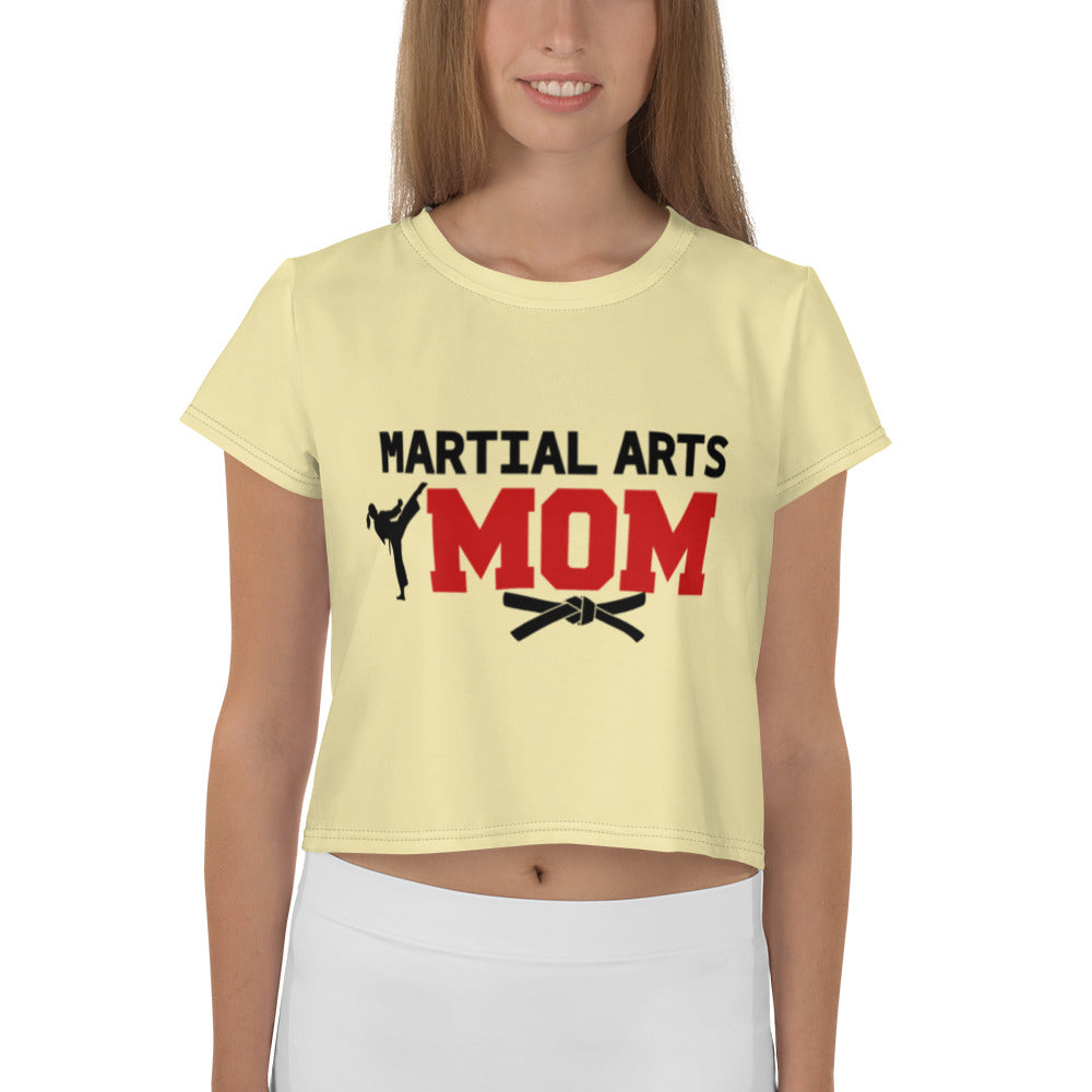 MARTIAL ARTS MOM - All-Over Print Crop Tee