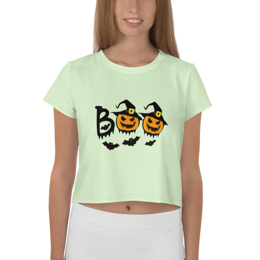 BOO - All-Over Print Crop Tee