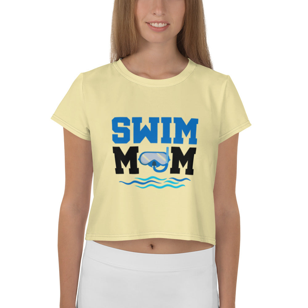 SWIM MOM - All-Over Print Crop Tee