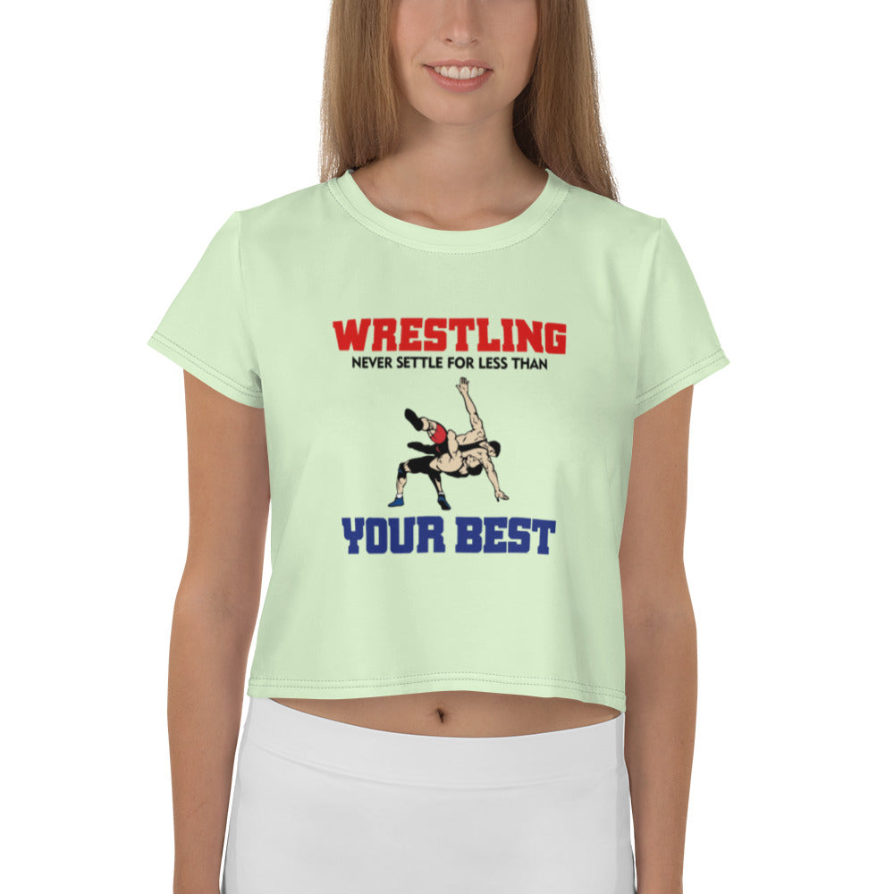 WRESTLING - All-Over Print Crop Tee