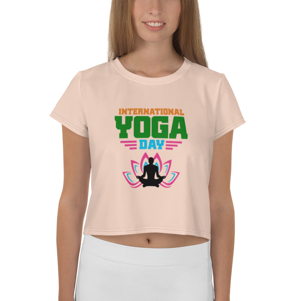 INTERNATIONAL YOGA DAY - All-Over Print Crop Tee