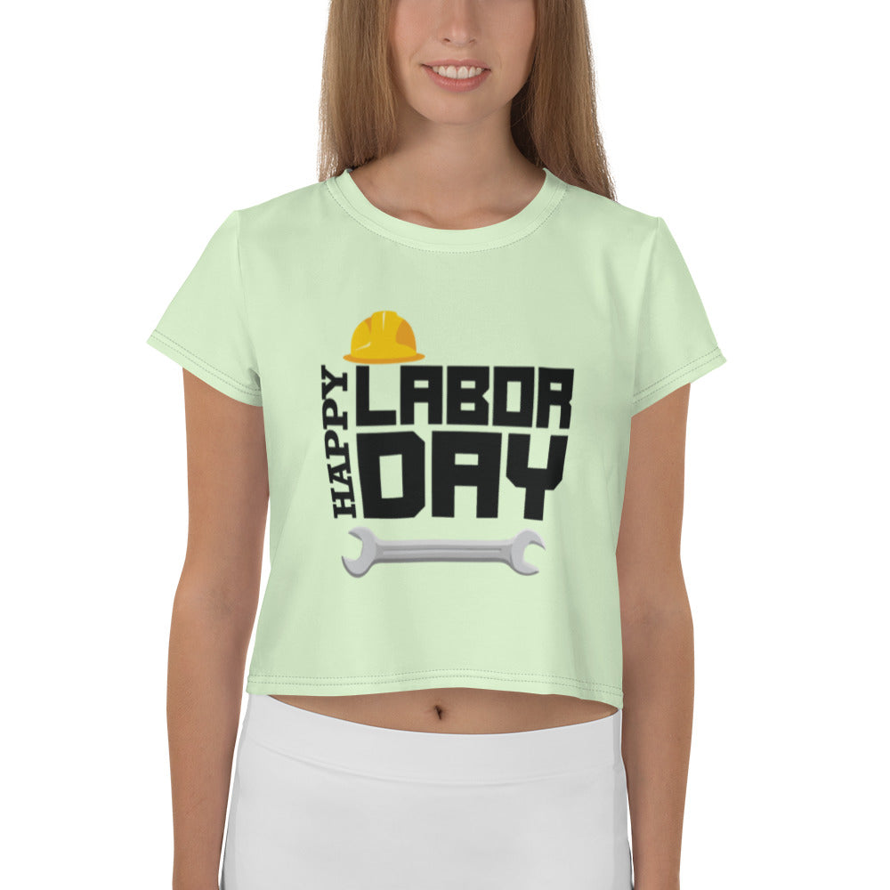 HAPPY LABOR DAY - All-Over Print Crop Tee