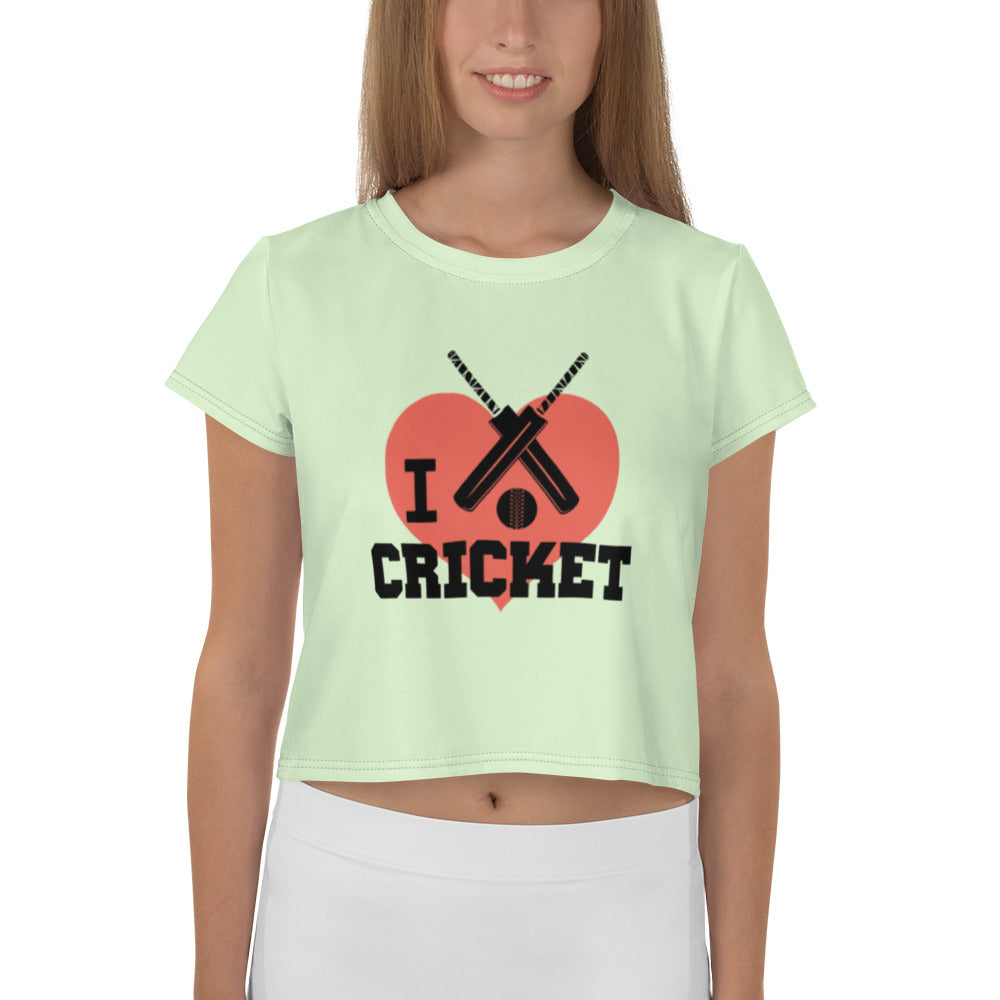 I LOVE CRICKET - All-Over Print Crop Tee