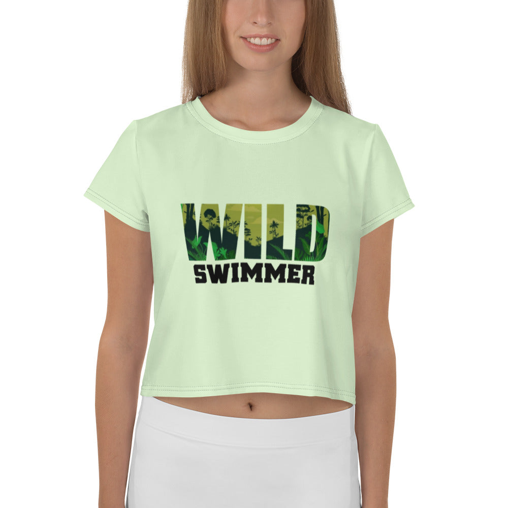 WILD SWIMMER - All-Over Print Crop Tee