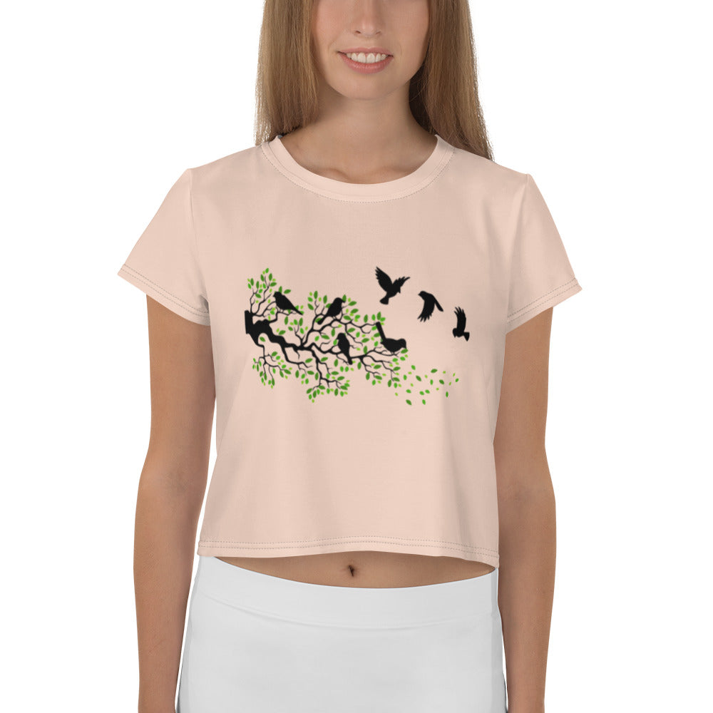 SPARROWS - All-Over Print Crop Tee