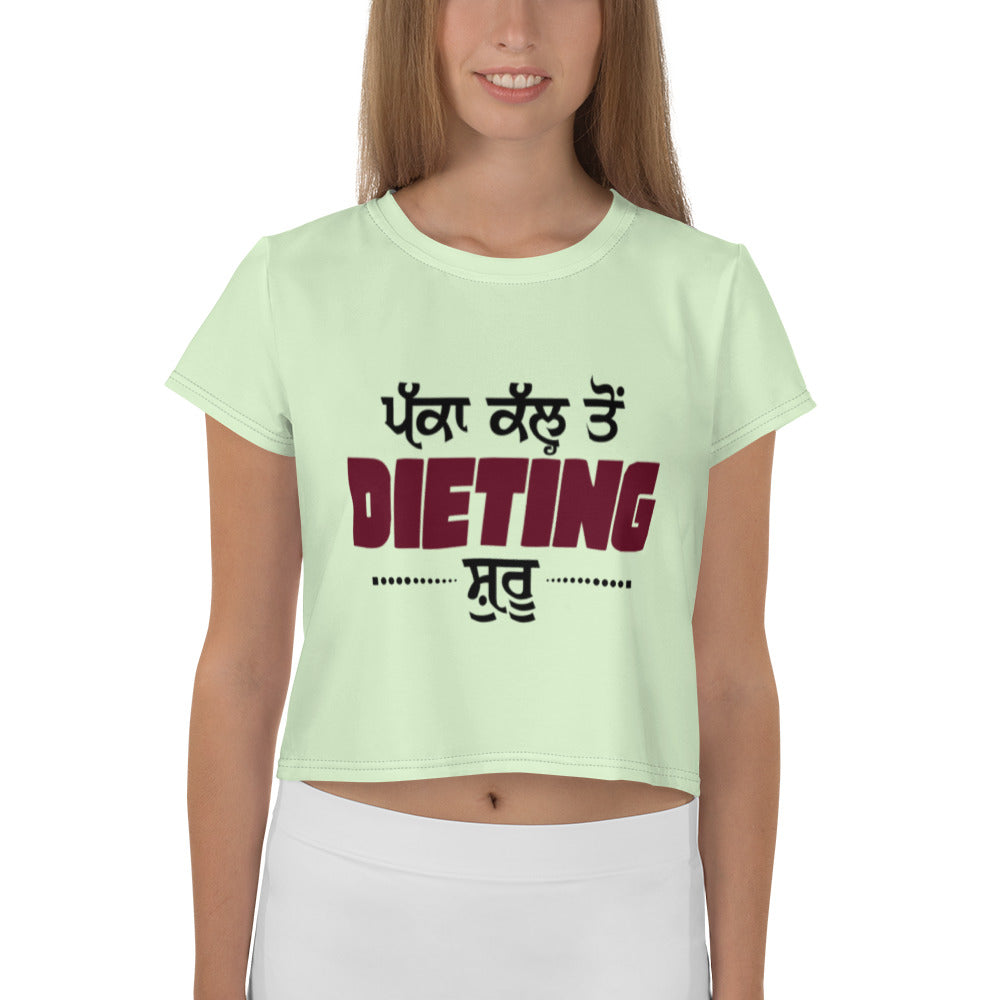 PAKKA KAL TO DIETING SHURU - All-Over Print Crop Tee