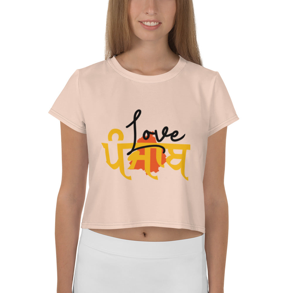 LOVE PUNJAB - All-Over Print Crop Tee