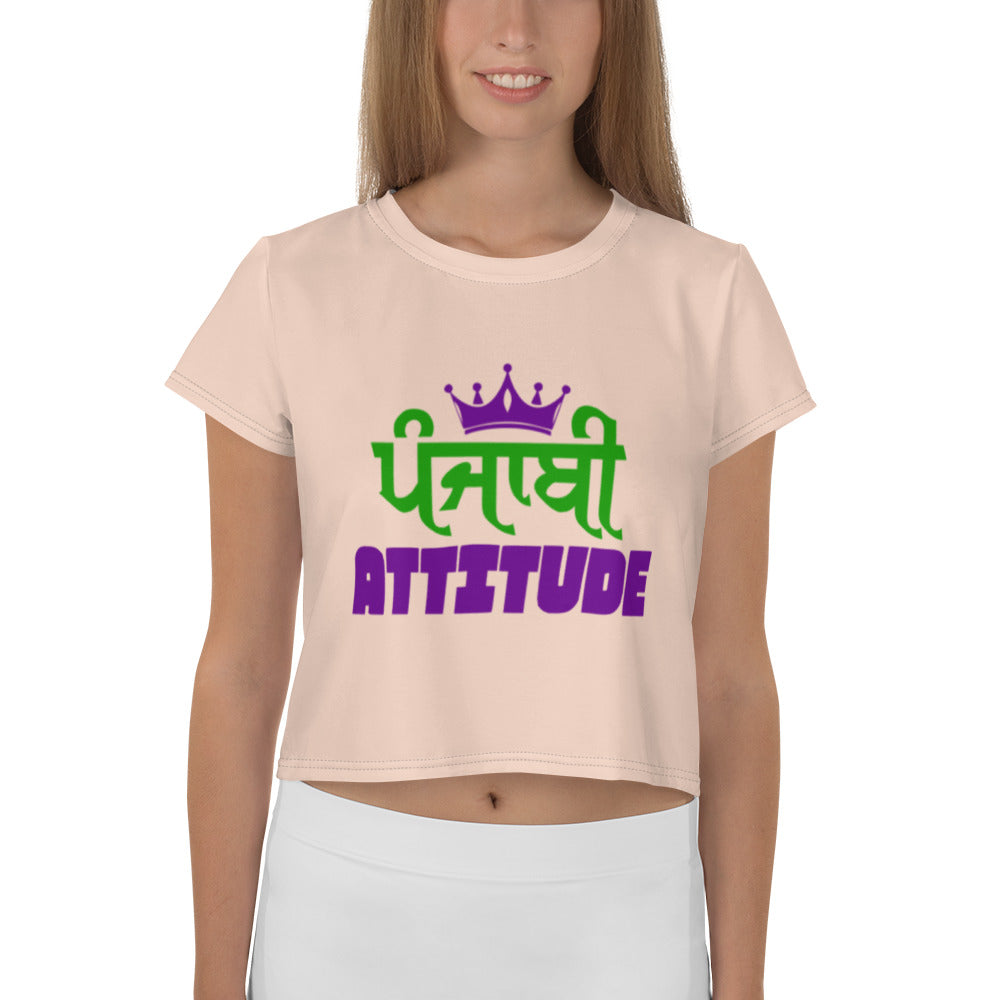 PUNJABI ATTITUDE - All-Over Print Crop Tee