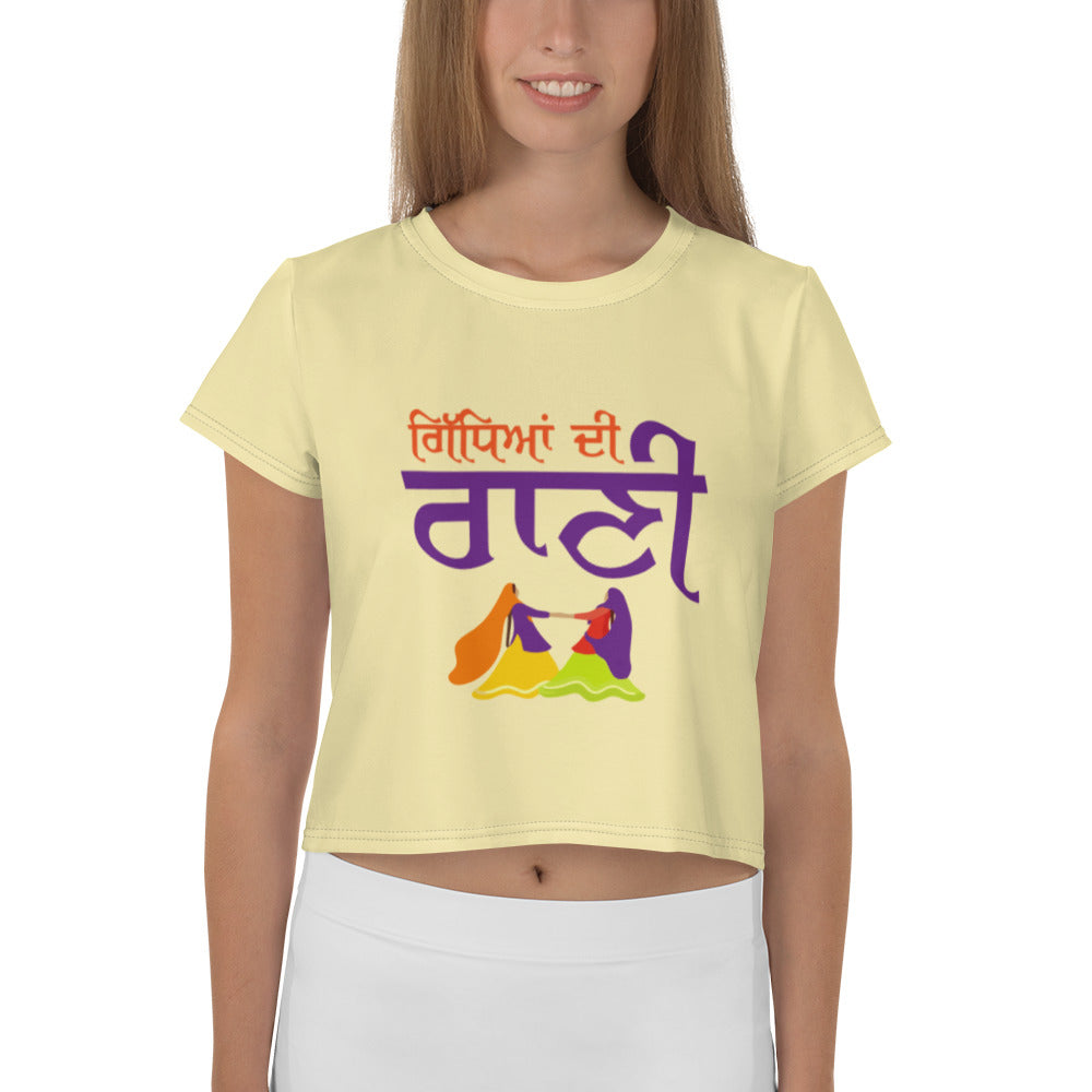 GIDHEYAN DI RANI - All-Over Print Crop Tee