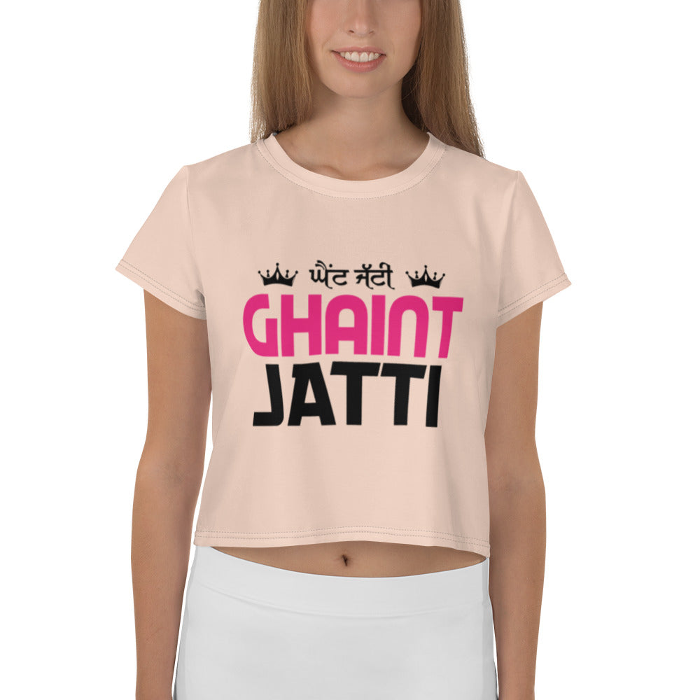 GHAINT JATTI - All-Over Print Crop Tee