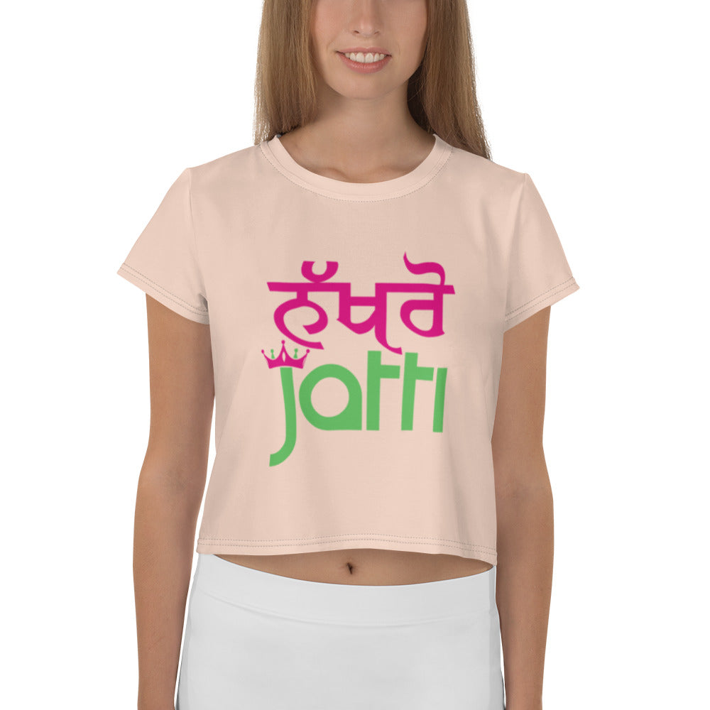 NAKHRO JATTI - All-Over Print Crop Tee