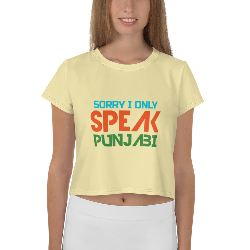 SORRY I ONLY SPEAK PUNJABI - All-Over Print Crop Tee