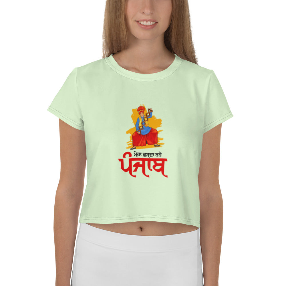 MERA VASDA RAHE PUNJAB - All-Over Print Crop Tee