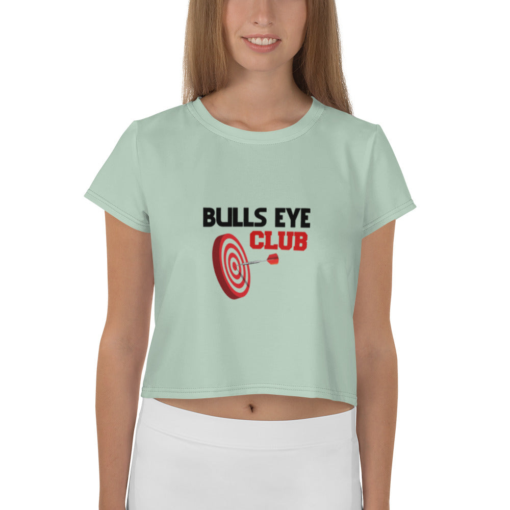 BULLS EYE CLUB - All-Over Print Crop Tee