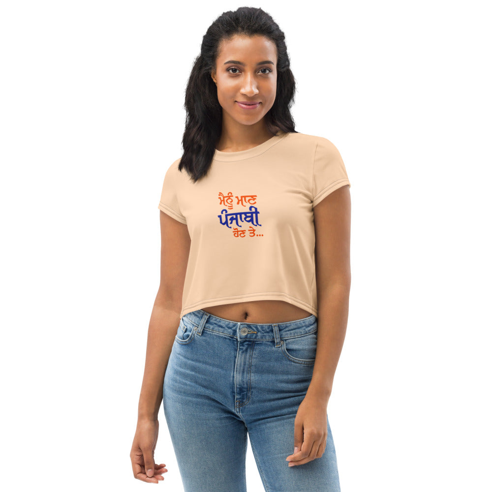 MAINU MAAN PUNJABI HON TE - All-Over Print Crop Tee