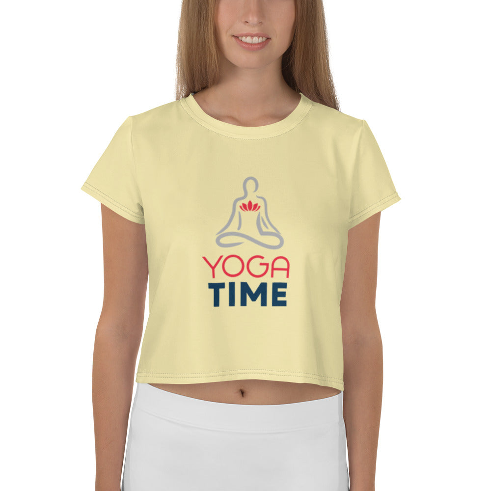 YOGA TIME - All-Over Print Crop Tee