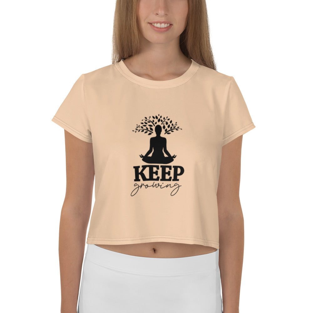 KEEP GROWING - All-Over Print Crop Tee