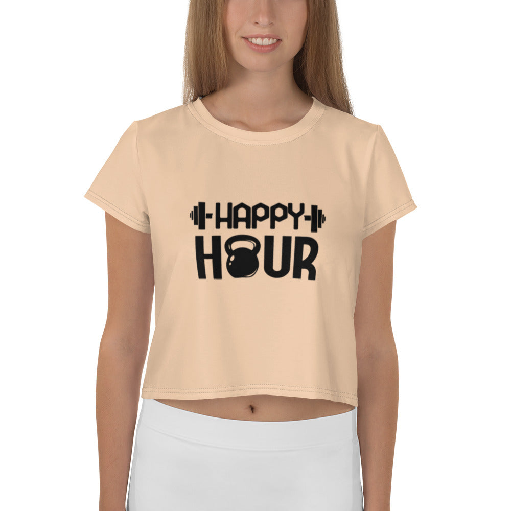 HAPPY HOUR - All-Over Print Crop Tee