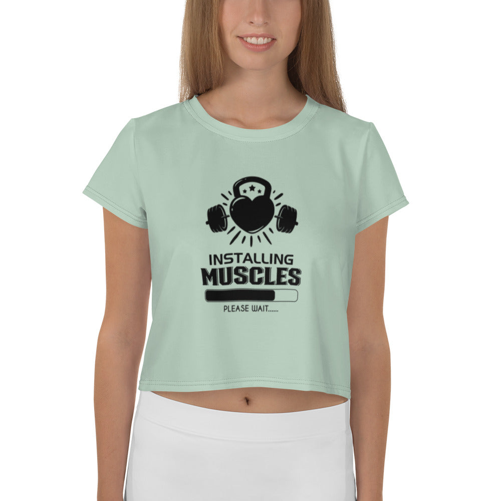 INSTALLING MUSCLES - All-Over Print Crop Tee