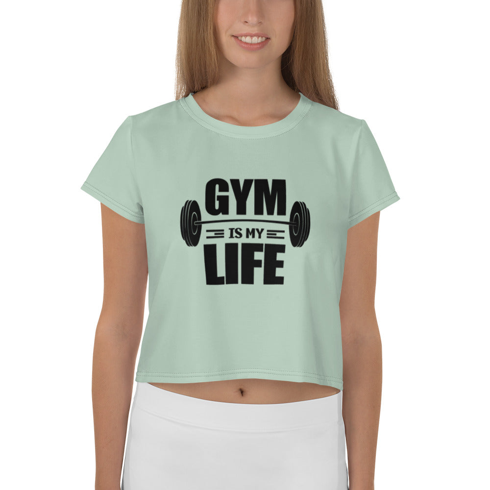 GYM IS MY LIFE - All-Over Print Crop Tee