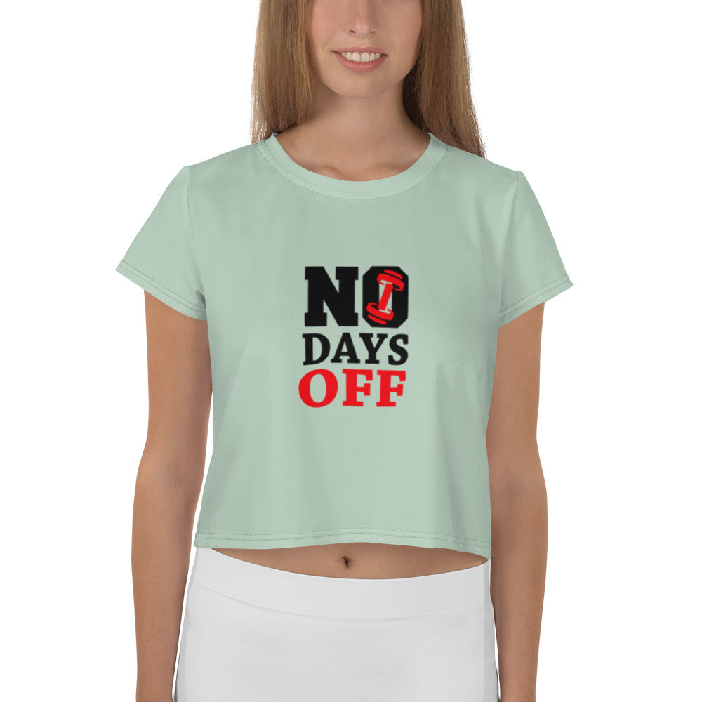 NO DAYS OFF - All-Over Print Crop Tee