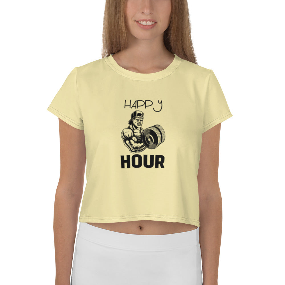HAPPY HOUR - All-Over Print Crop Tee
