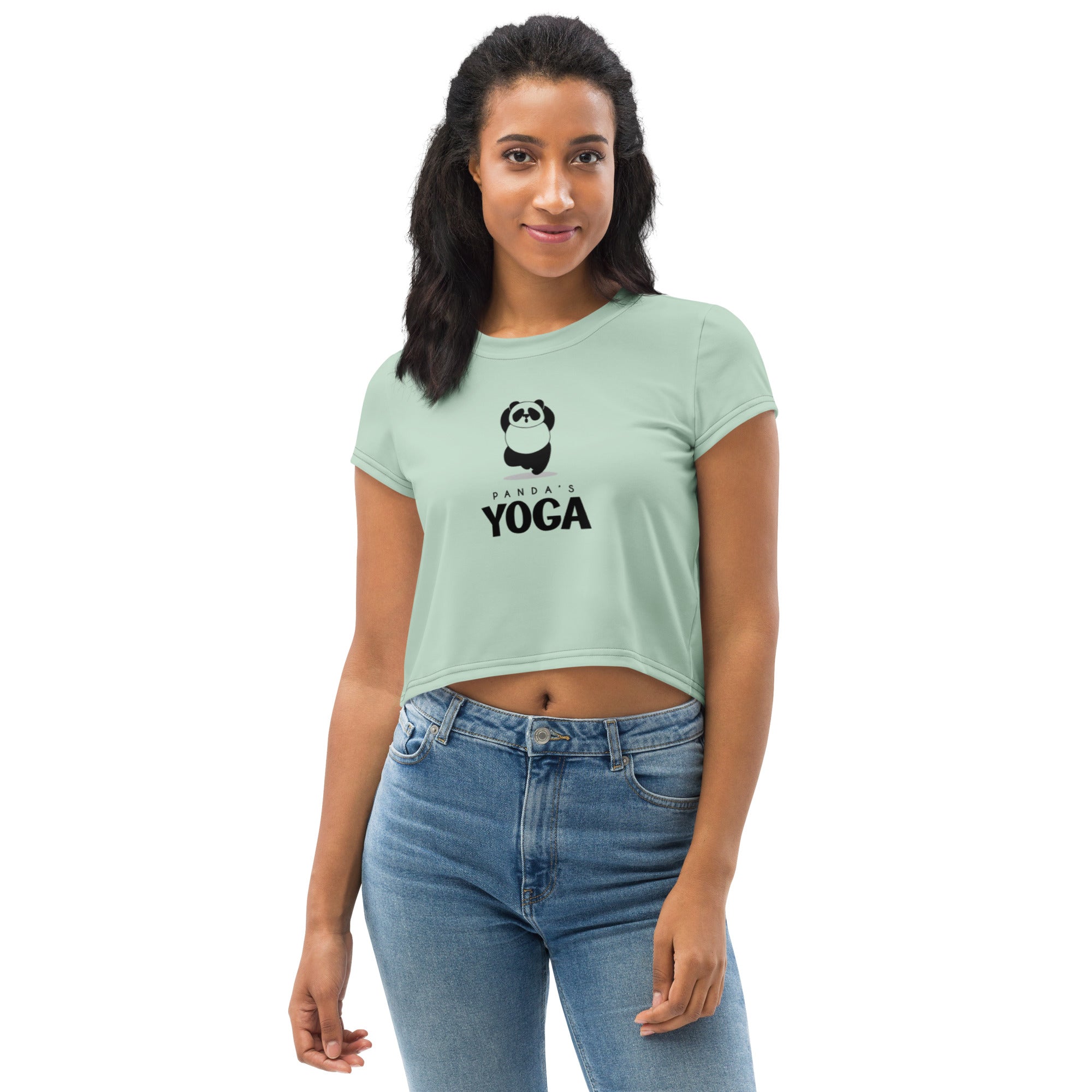 PANDA'S YOGA - All-Over Print Crop Tee