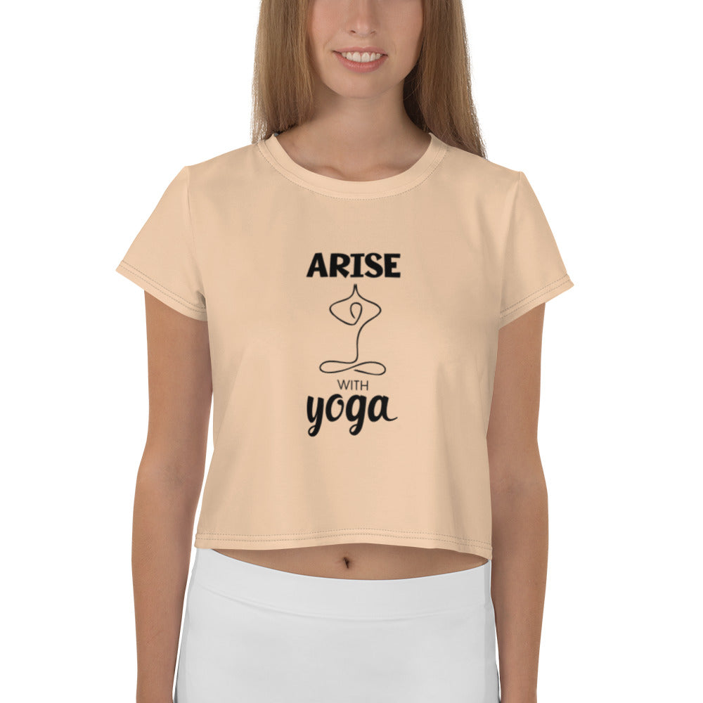 ARISE WITH YOGA - All-Over Print Crop Tee
