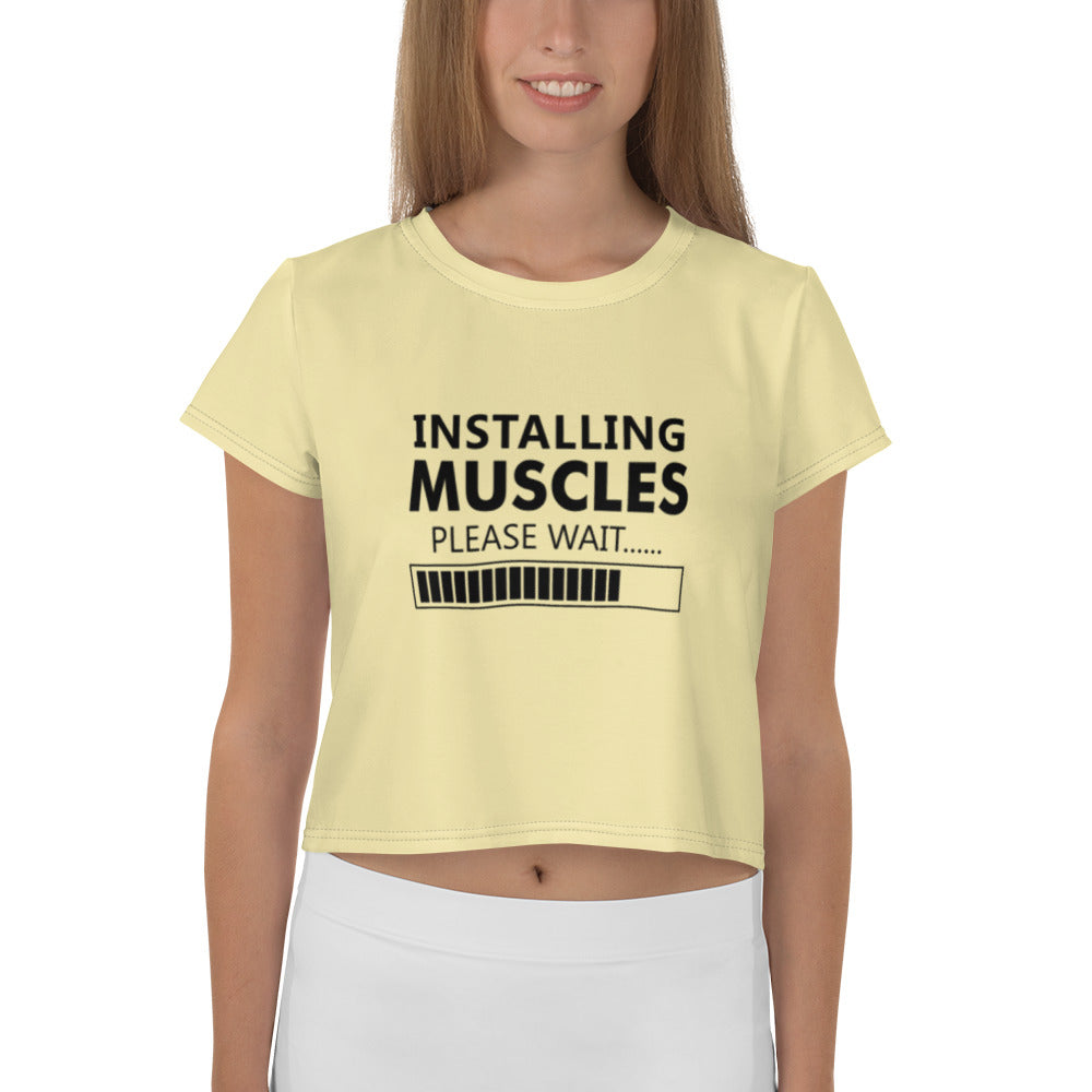 INSTALLING MUSCLES - All-Over Print Crop Tee