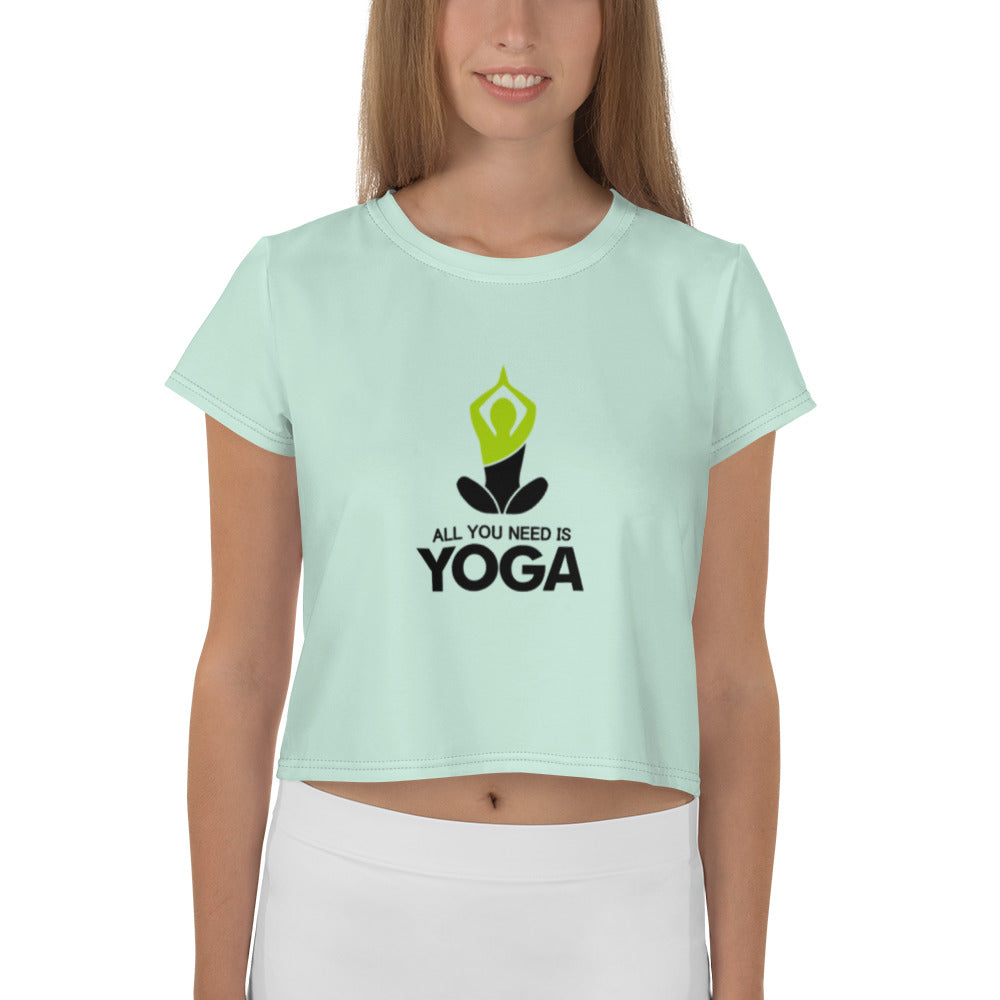 ALL YOU NEED IS YOGA - All-Over Print Crop Tee