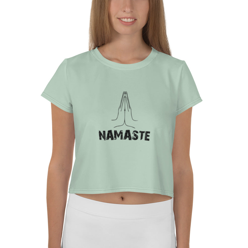 NAMASTE - All-Over Print Crop Tee