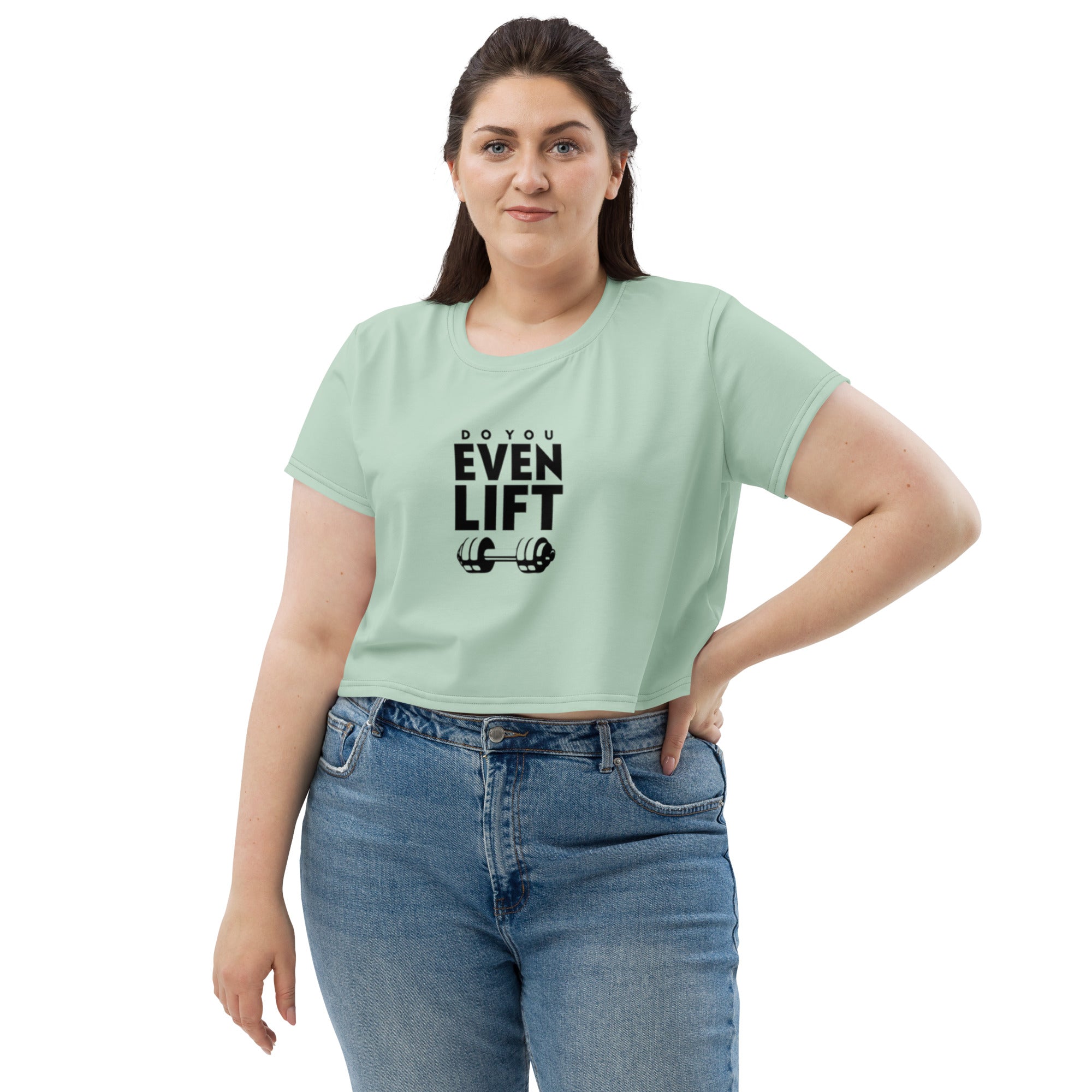 DO YOU EVEN LIFT - All-Over Print Crop Tee