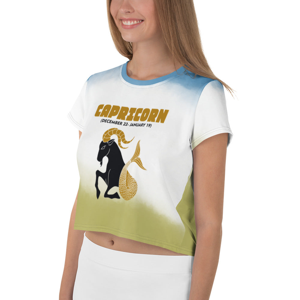 CAPRICORN - All-Over Print Crop Tee