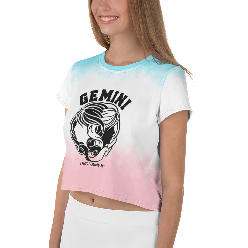 GEMINI - All-Over Print Crop Tee