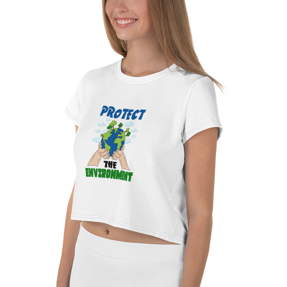 PROTECT THE ENVIRONMENT - All-Over Print Crop Tee