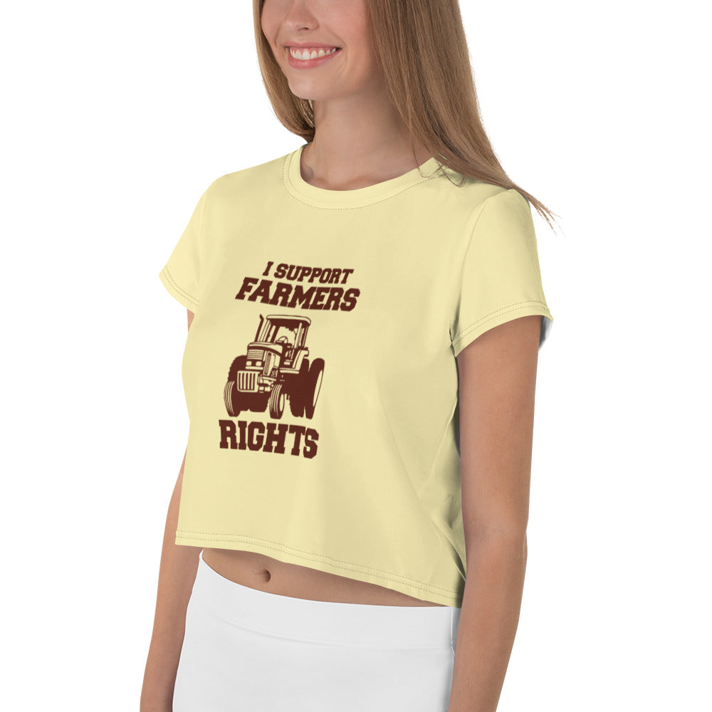 I SUPPORT FARMERS RIGHTS - All-Over Print Crop Tee