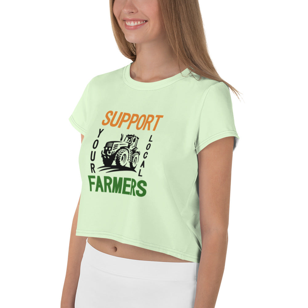 SUPPORT YOUR LOCAL FARMERS - All-Over Print Crop Tee