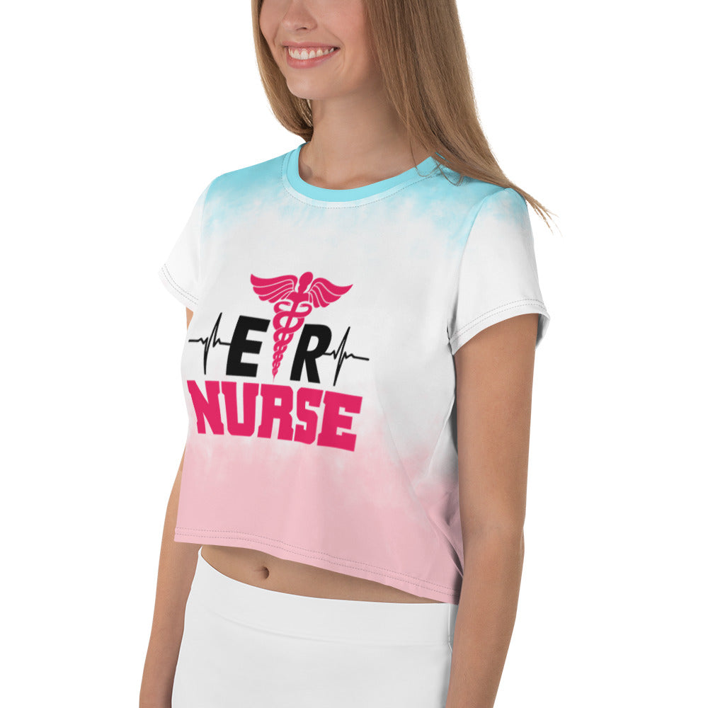 ER NURSE - All-Over Print Crop Tee