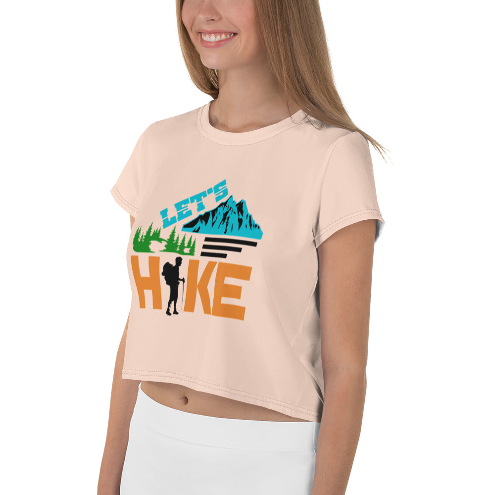 LET'S HIKE - All-Over Print Crop Tee