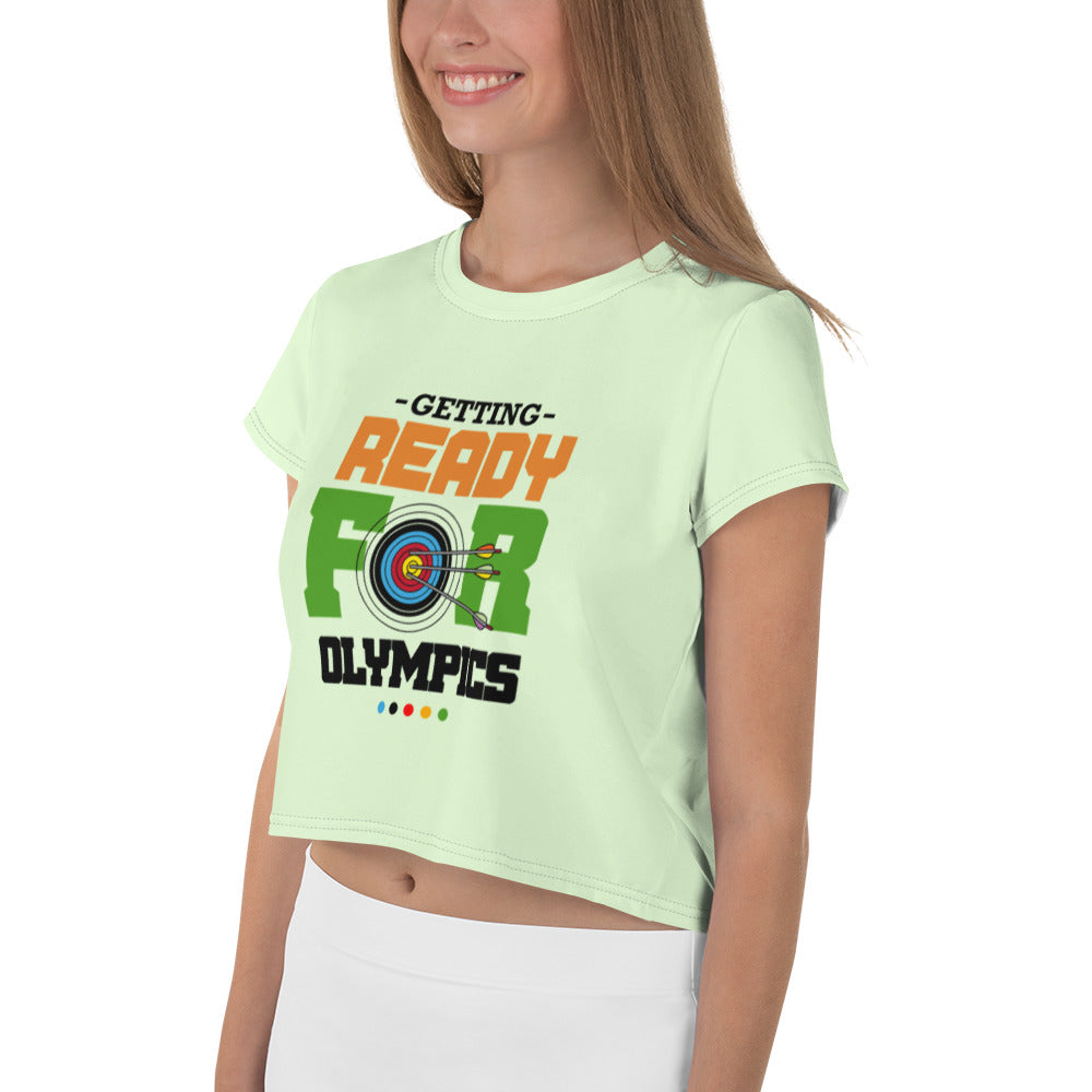 GETTING READY FOR OLYMPICS - All-Over Print Crop Tee