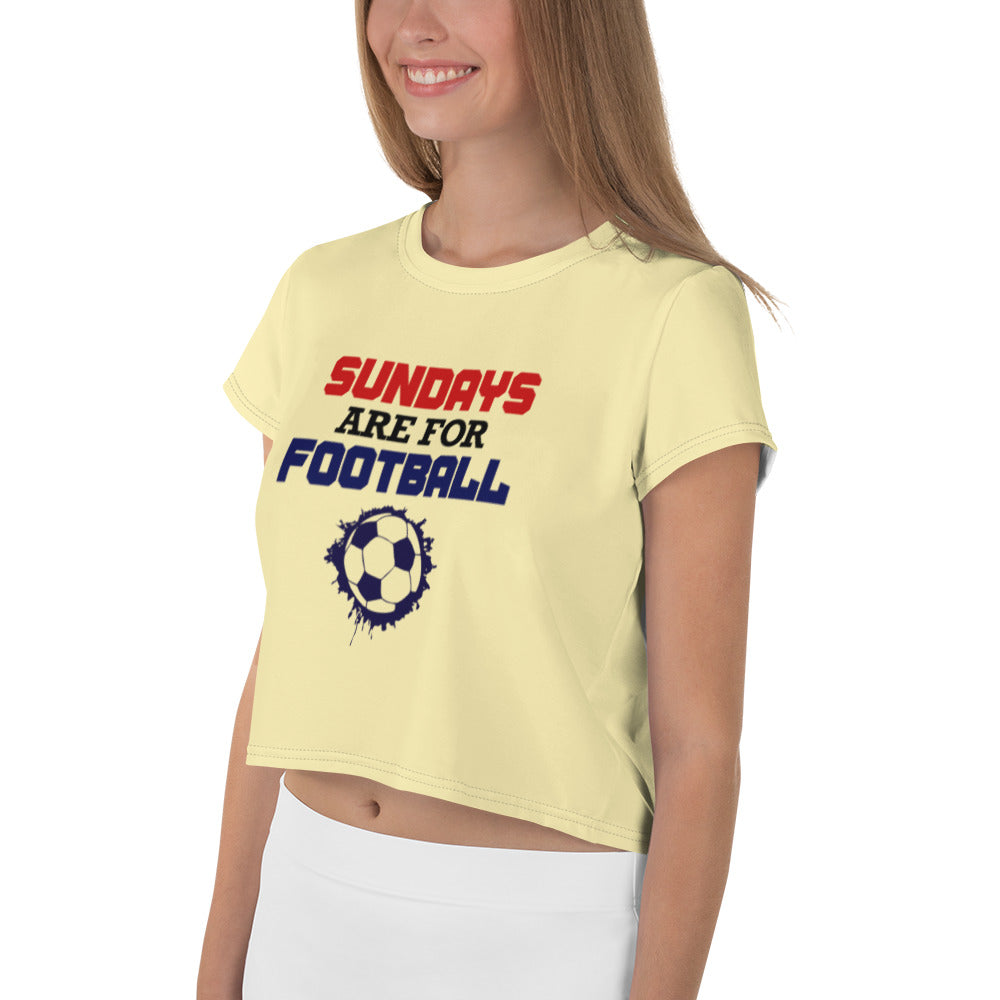 SUNDAYS ARE FOR FOOTBALL - All-Over Print Crop Tee