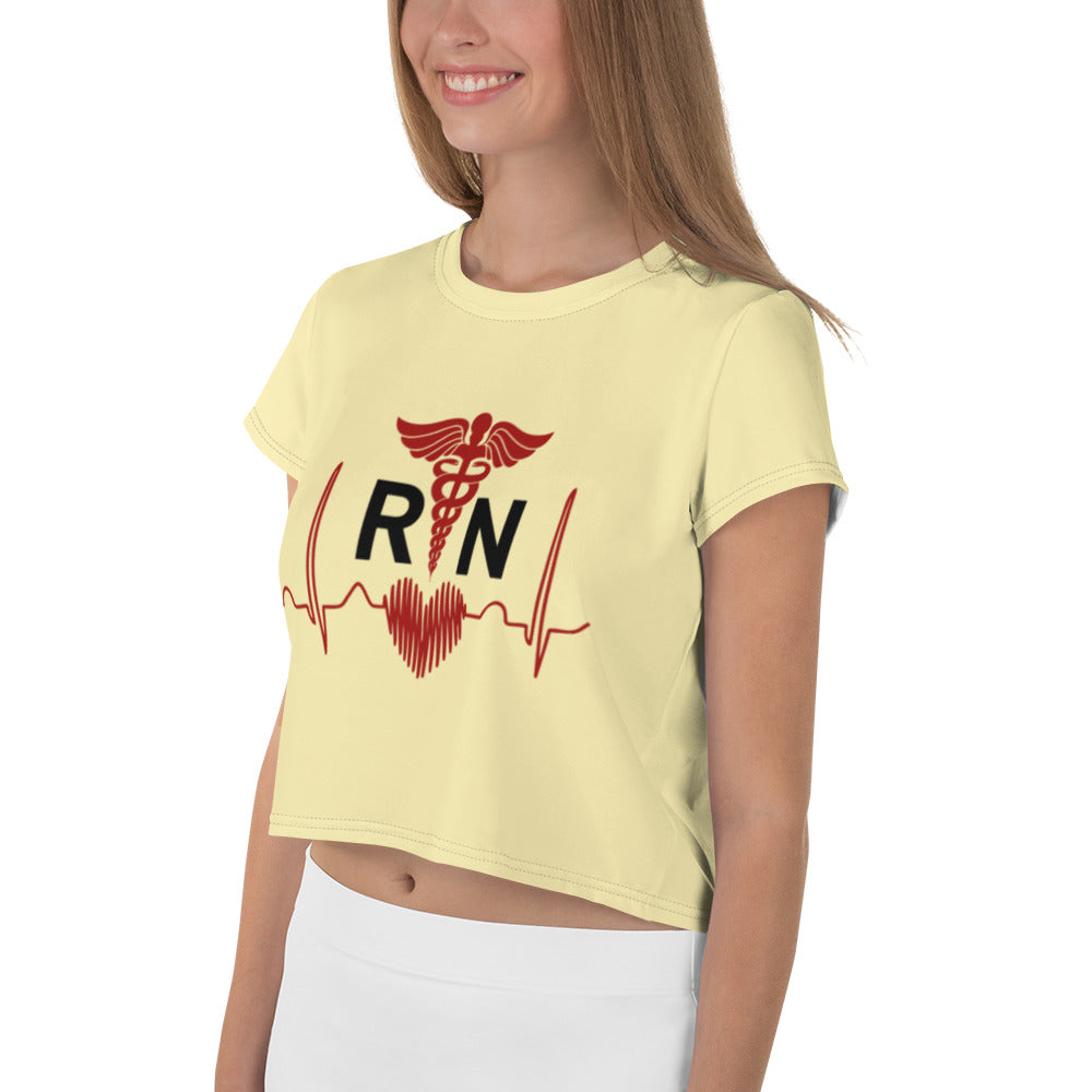 REGISTER NURSE - All-Over Print Crop Tee