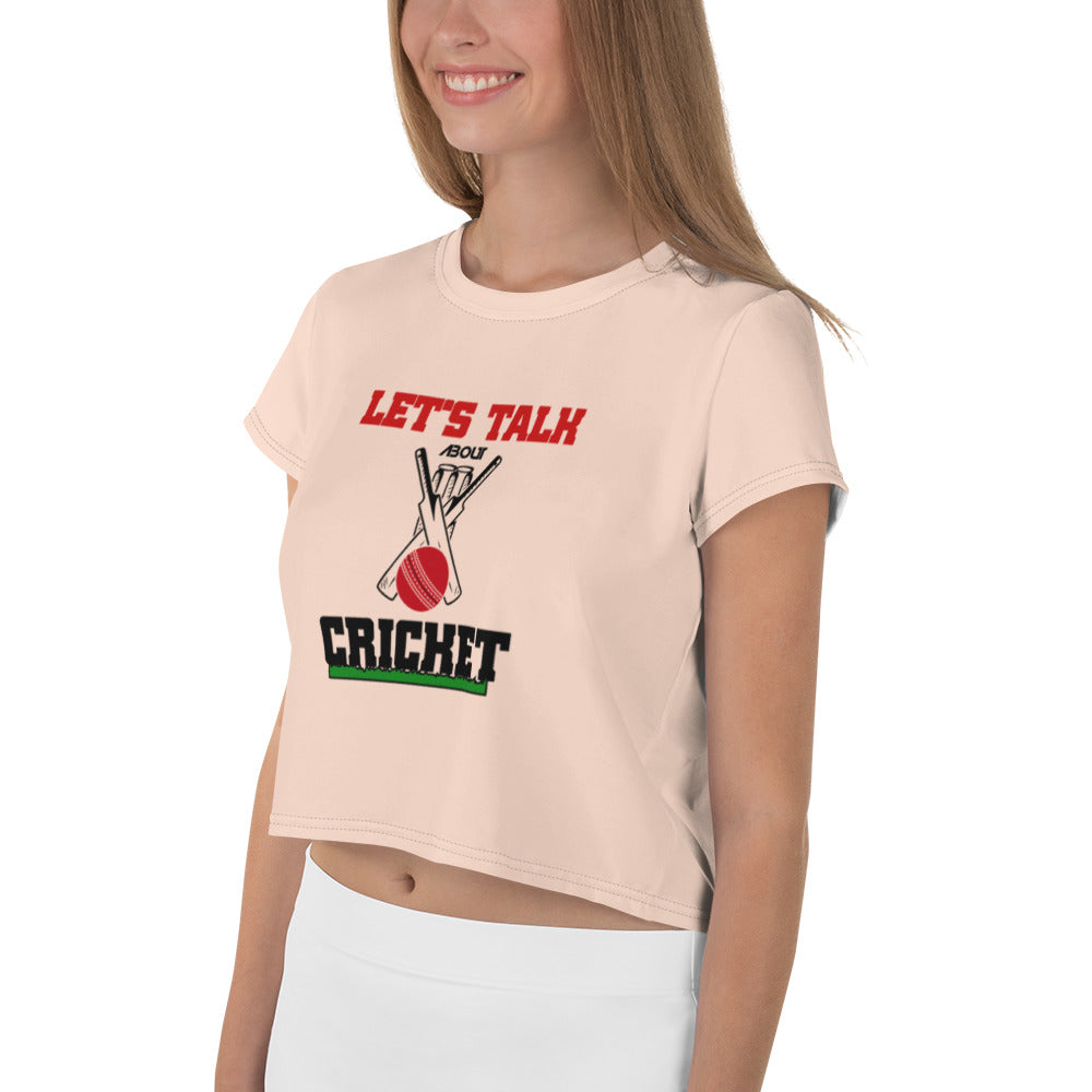 LET'S TALK ABOUT CRICKET - All-Over Print Crop Tee