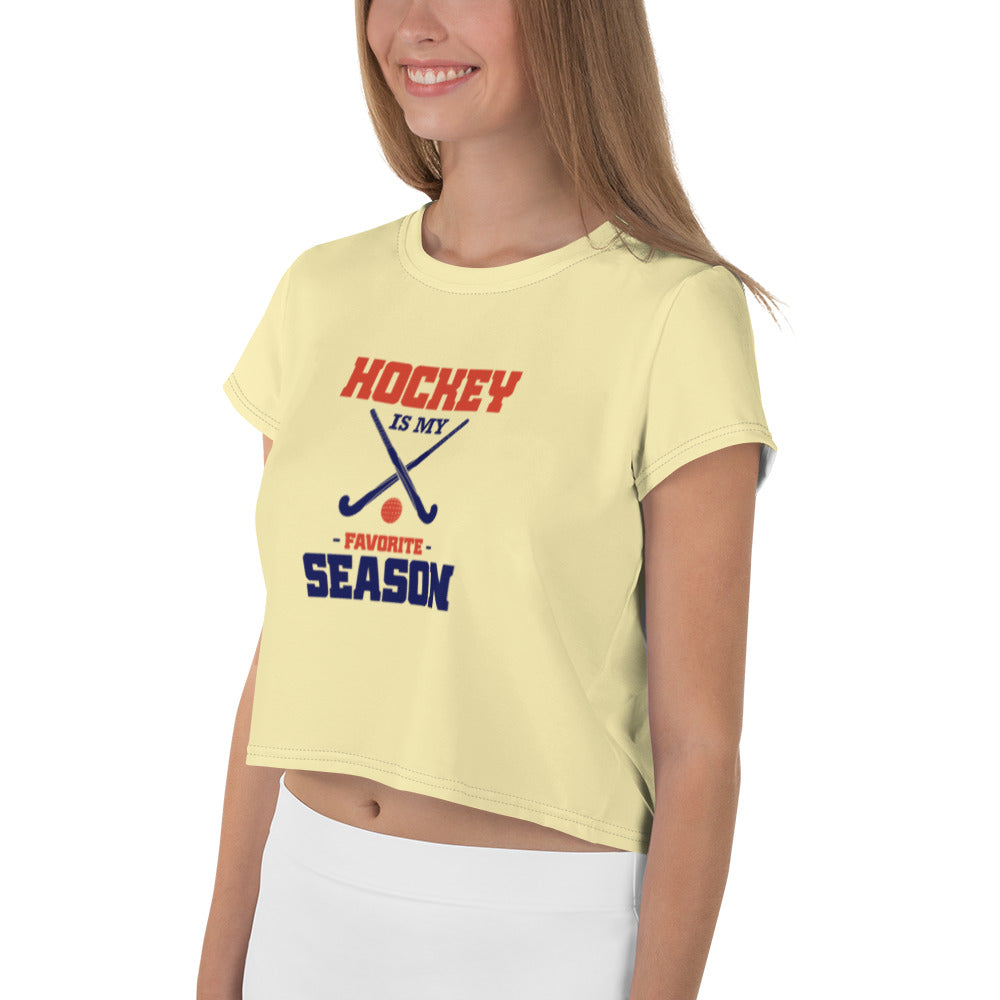 HOCKEY IS MY FAVORITE SEASON - All-Over Print Crop Tee