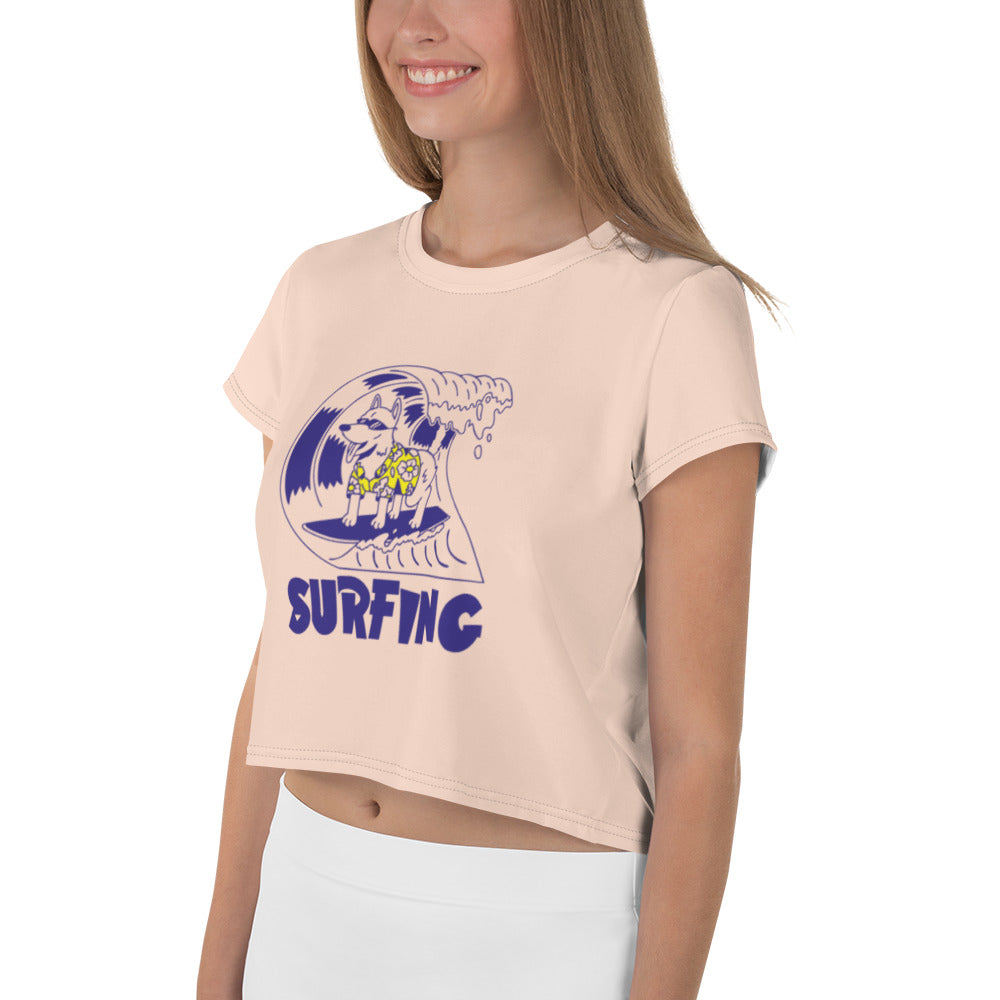 SURFING - All-Over Print Crop Tee