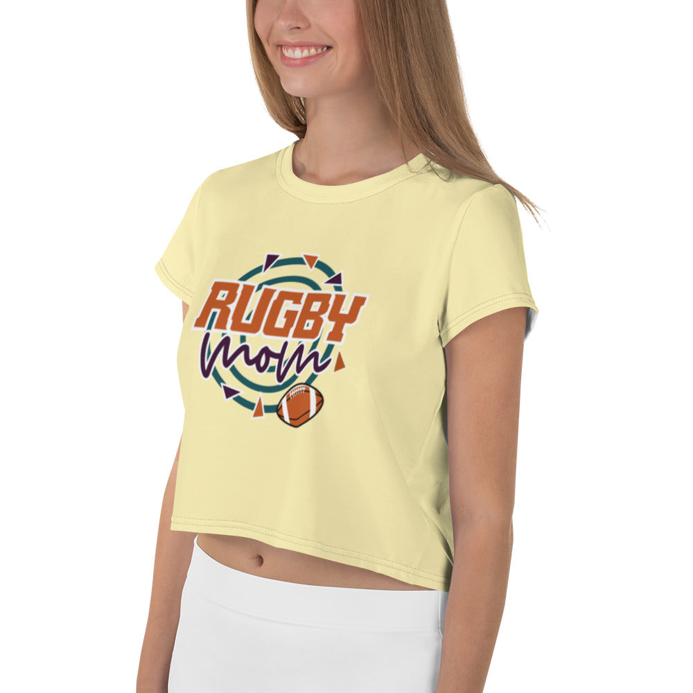 RUGBY MOM - All-Over Print Crop Tee