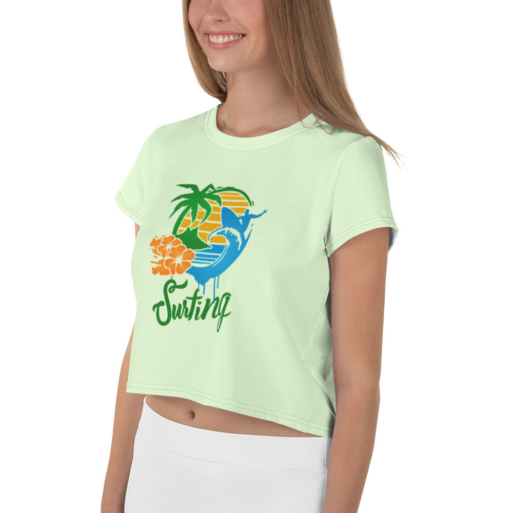 SURFING - All-Over Print Crop Tee