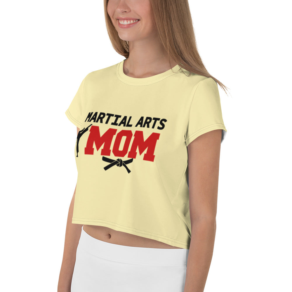 MARTIAL ARTS MOM - All-Over Print Crop Tee