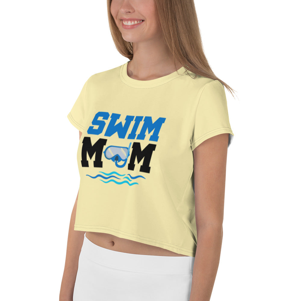 SWIM MOM - All-Over Print Crop Tee